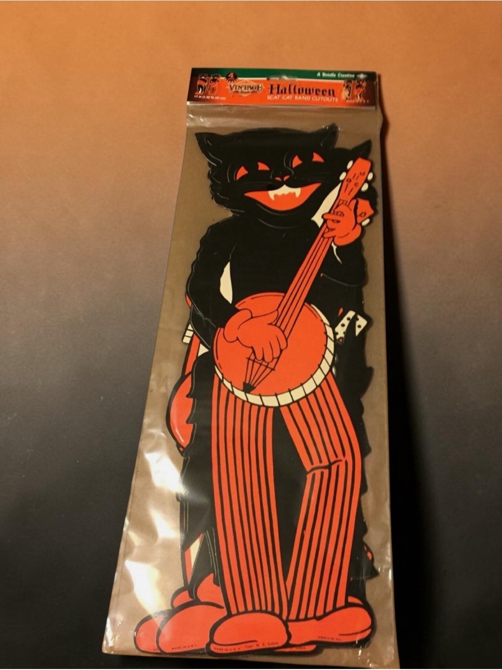 Beistle Retro Halloween Scat Cat Cutouts 4 CT 17” 1941, 2012
